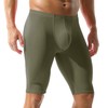 Men's Transparent Half Tights Leggings Sheer Swimwear Shorts Trunks Pant(Green