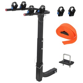 Garvee Bike Rack Hitch Mount for Cars, Foldable 4 Bikes Bicycle Car Racks with Hitch Tightener and Strap,Bike Carrier Rack Hitch for SUV