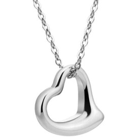 Jude Jewelers Collar de acero inoxidable con forma de corazón para boda, cóctel, fiesta, Metal, Circonia cúbica