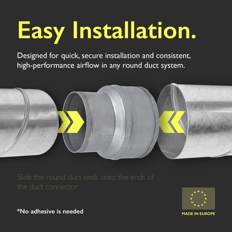 VezoWorks 5" to 4" Inch Duct Pipe Adapter - Galvanized