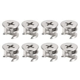 sourcing map Cam Lock Nut for Furniture, 8pcs 14.6x11.3mm Joint Connector Locking Nuts Furniture Connecting Cam Fittings
