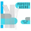 Veraly Popotes Acero Inox Set 8 Pz Ecológicos Ideal Vaso