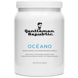 Gentlemen Republic Oceano Men's Hair Gel 64oz without Pump - Strong Touchable Hold and High Shine Styling Gel for Hair, 100% Alcohol-Free Professional Formula with Fresh Scent, Mens Hair Product