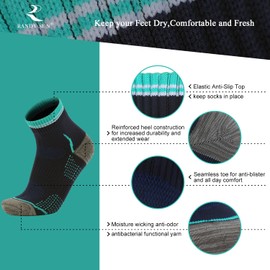RANDY SUN Waterproof Socks Men Women Waterproof Socks Breathable Cold Resistant Outdoor Water Sports Bicycle Hiking Trail Rowing Skiing Cycling Hiking Golf 1 Pair, dark blue ankle socks, M