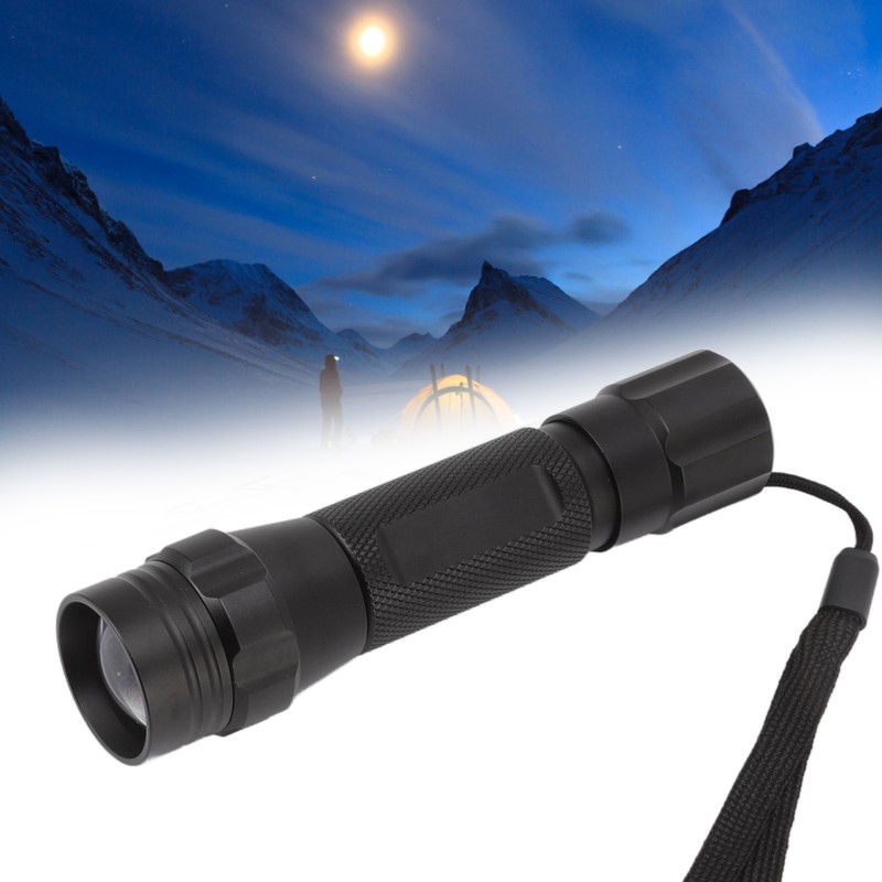 LED Flashlight White Light Battery Powered Aluminium Alloy Retractable Zoom