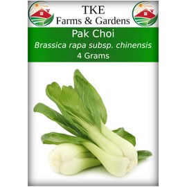 TKE Farms & Gardens - Bok Choy Seeds for Planting (Pak Choi), 1500+ Heirloom Non-GMO Asian Vegetable Seeds, Crisp & Nutritious Greens for Cooking, Grow in Spring & Fall, Instructions Included