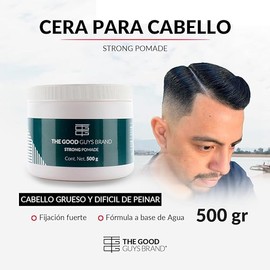 Cera para Cabello Hombre 500g | Strong Pomade a Base de Agua | Pomada para Cabello Hombre Fijación Expert sin Residuos | Ideal para Cabello Grueso y Ondulado