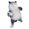 AB Tools Grey Fat Cat Running Jogging Ornament Statue Garden