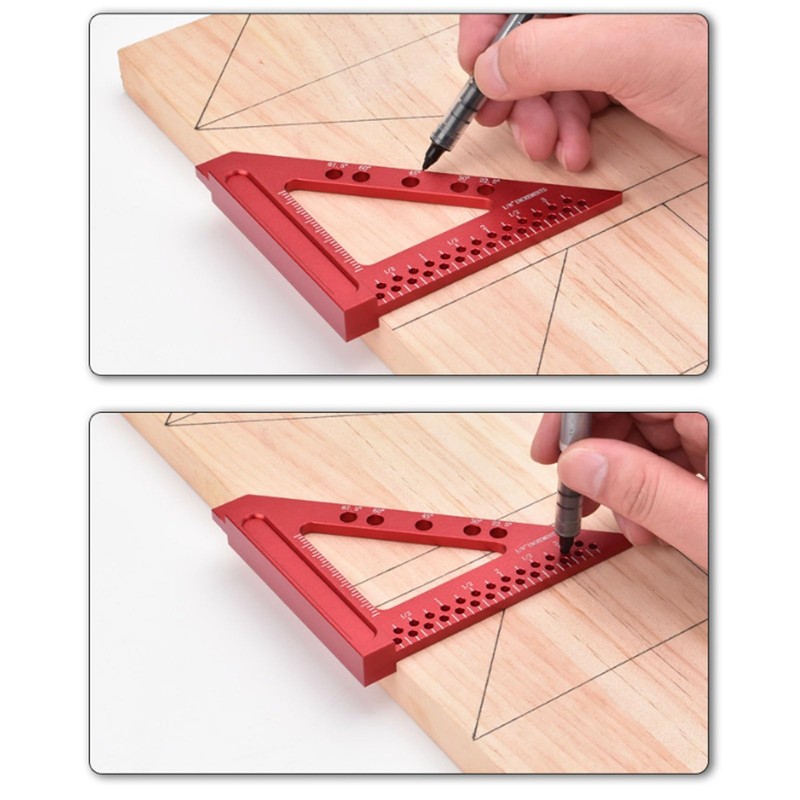 Carpenter's Square Aluminum Alloy Triangle Scribing Ruler Measuring Layout Tool