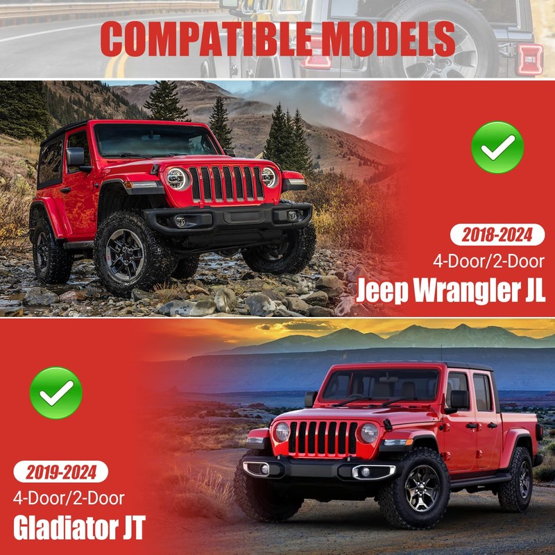 Utiiy - Fundas para Jeep Wrangler JL JLU 4XE/Gladiator JT,