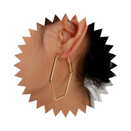 Allereya Vintage Hollow Hexagon Dangle Earrings Open Hexagon Drop Earrings Gold Hexagon Hoop Earrings Minimal Stud Earrings Jewelry for Women and Girls