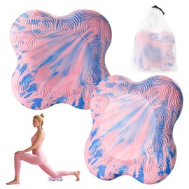 Lumuka 2 Packs Yoga Knee Pads Mat Set - Extra Thick Foam Kneeling Pad Cushion for Knees, Elbows, Wrists, Head - Yoga Essentials for Women Men, Non-Slip Pilates, Meditation, Floor Workouts