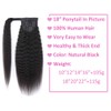 Strap Wrap Around Yaki Ponytail Human Hair Extensions, 100% Unprocessed