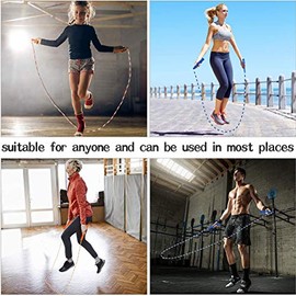 Cuerda de saltar con perlas suaves ajustable para hombres, mujeres y niños, cuerda de saltar segmentada de plástico para entrenamiento y fitness,...  