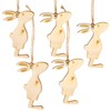Logbuch-Verlag 5 Easter Bunnies Made of Wood, Natural, 8.5 cm
