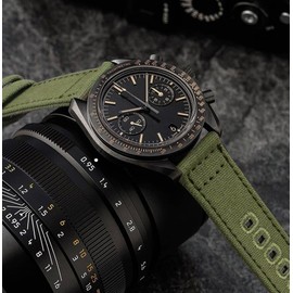 22mm Canvas Quick Release Watch Band Army Green Replacement Watch Straps for Men Women