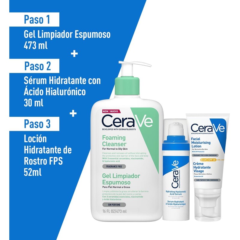CeraVe Rutina facial: Limpia, hidrata y protege tu piel