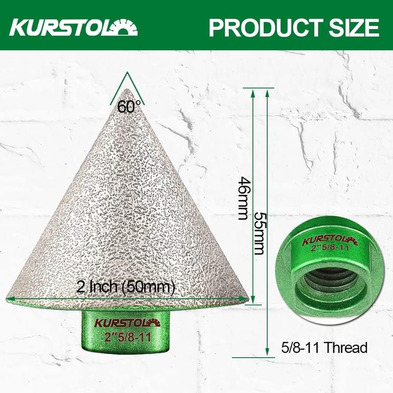 KURSTOL Diamond Cone Tile Bit - Diamond Countersink Drill Bit