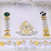 "Masonic Past Master Emblem & Pillars Sheepskin Apron - Hand-Embroider