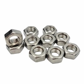 Tom's world 10Pcs M10-1.5 Hex Nut Assortment Set Stainless Steel 304(18-8) Metric Hexagon Nut for Bolts, Bright Finish, Full Thread (M10)
