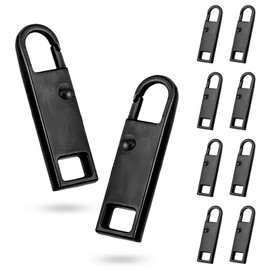 8PCS Zip Pull, 4 Colors Replacement Zipper Pull Repair Kit Universal Zipper Fixer Repair Accs for Luggage Clothing Suitcase Purses Zipper(Black)