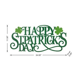Glitzhome Metal "HAPPY St.Patrick's Day" Wall Decor Sign,24"L Happy St.Patrick's Day Letters Wall Hanging Sign for Indoor Outdoor Door Ornaments