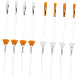 Brochas de Maquillaje Facial Tipo Abanico 16 Piezas Set de Aplicadores para Mascarillas Faciales y Corporales Brochas Planas y Abanico Adecuado para Tratamientos de Cuidado Piel Spa y Hogar