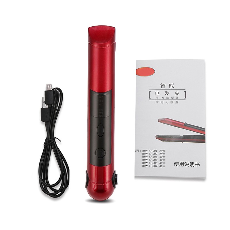 Mini Rechargeable Cordless Hair Curler & Straightener Hair Ironing Device