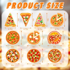Affrolling 80 Pcs Pizza Party Decorations Cutouts with Glue Point Dots DIY Bulletin Board Cutouts 10 Designs Paper Pizza Cut Outs for Classroom Restaurant Themed Party Supplies Decor