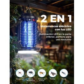 YISSVIC Elektrische Mückenlampe, elektrisch, 4200 V + 15 W, UV-Lampe, IPX4, wasserdicht, für Innen- und Außenbereich