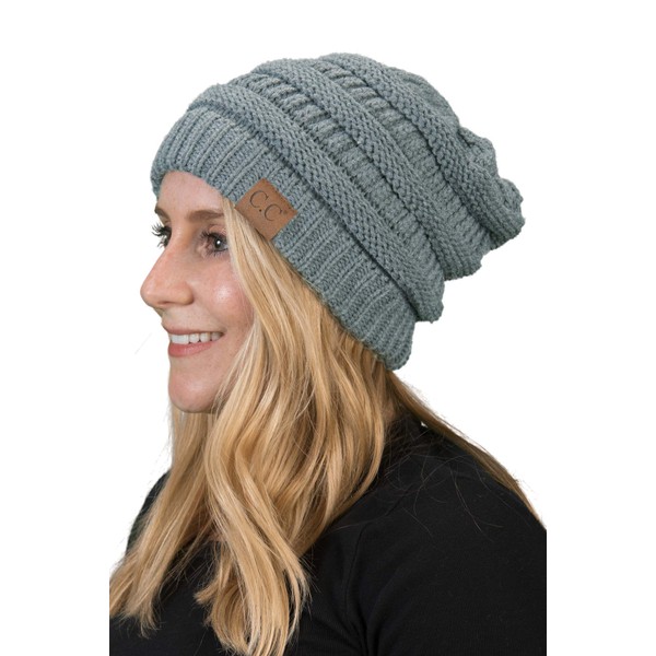 Solid Ribbed Beanie - Dove Grey