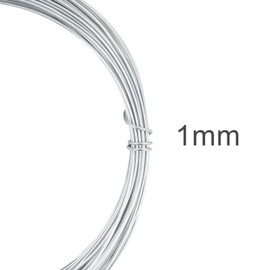 SZCXDKJ Craft Wire 1mm 10m Anodized Silver Aluminum Wire for Jewelry Craft Making Beading Making Art Craft DIY Embellishment Decoration Florist Supplies -Silver