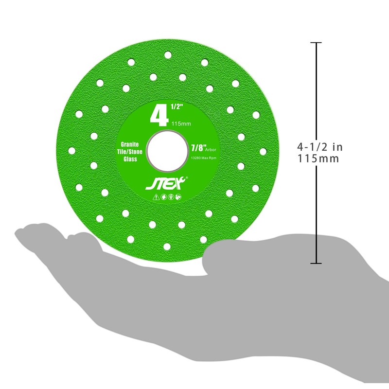 JTEX 4-1/2" Rock Slab Grinding Disc for Angle Grinder, 7/8"