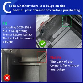 2024 2025 F150 Console Tray Center Console Organizer Tray for 2025 2022 2023 2024 Ford F150 Raptor Center Armrest Storage Box for Ford F150 2022 Accessories Armrest Storage Box((See Picture 2 & 3))