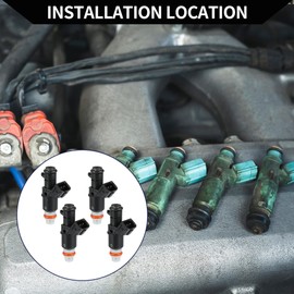 Hihaha No.16450-RNA-A01 Fuel Injector for Honda Civic 06-11 1.8L for Honda Fit 09-13 1.5L / Engine Fuel Injection Nozzle/Durable / 4 Pcs Black