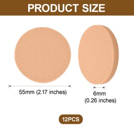 12 Pcs Makeup Sponges, Round Latex Sponges, Washable CosmeticSponges, Round Reusable Face PaintingSponges, Foam SpongesSuitable for Foundation, BB Cream, Powder, Concealer, Liquid Makeup