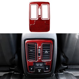 BRMYL Rear A/C Air Outlet Vent Cover Decals for 2011-2024 Dodge Durango Accessories Carbon Fiber Interior Stickers, Red