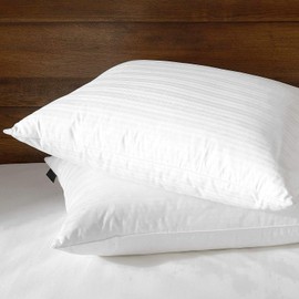 downluxe Goose Feather Down Pillow - Set of 2 Bed Pillows for Sleeping with Premium 100% Cotton Shell, King