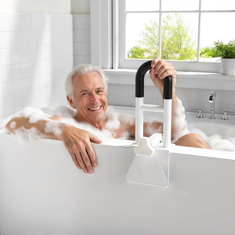 Bathtub Safety Rail, Bathtub Handle Grab Bar with Non-Slip Grip
