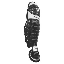 Champion Sports Baseball Catcher Leg Guards: Single Knee Shinguard for Baseball and Softball - Pair of 11" Shin Pads for Youth - Black & Gray