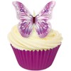 24 pre-cut edible wafer decorations - Edible PURPLE & PINK