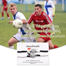 Matching Soccer Bracelets for Friends Couples Christmas Birthday Gifts for Soccer Lover Gifts for Husband Wife Football Player Gifts for Boyfriend and Girlfriend Beaded Bracelet Set