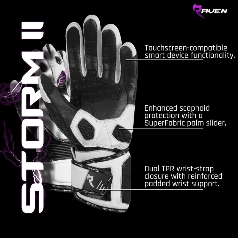 RAVEN Moto Storm (White,Black, Men's X-Large)