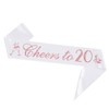 PYQWA Cheers to 20 Sash with Rose Gold Foil -