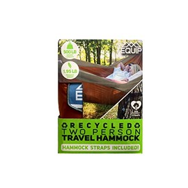 2 Person Travel Hammock with Straps Rust/Gray Holds 500lbs
