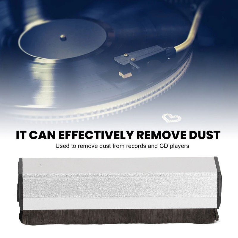 Vinyl Record Brush Aluminum Alloy Anti Static Fine Bristles Audio