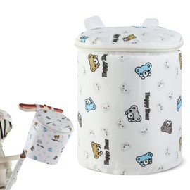 Dzmuero Children's Handlebar Bag, Bicycle Basket Front Handlebar Bag Bicycle with Attachment Straps, Removable, for Boys and Girls, Bicycle Bag Handlebar for Scooter, Balance Car (White)