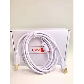 OMNIHIL 8FT-White High Speed USB 2.0 Cable Compatible with Canon ImageFORMULA DR-C130 Scanner M111141