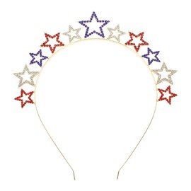 Beaupretty 4th of July Headband Rhinestone Star Headband Independence Day Headband Pentagram Hairband Independence Day Hair Accessories