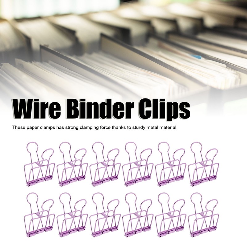 30Pcs Wire Binder Clips 2in Wide Hollow Out Strong Metal